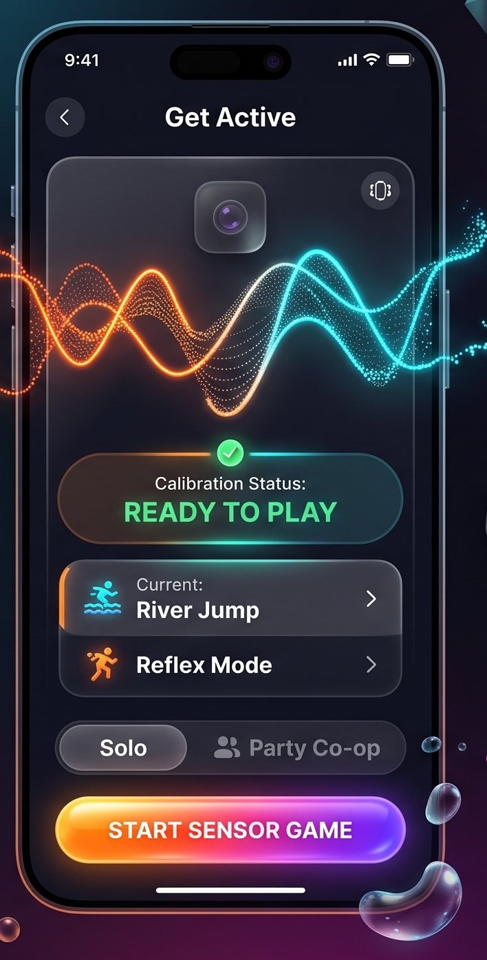 FitDash calibration screen showing Ready to play
